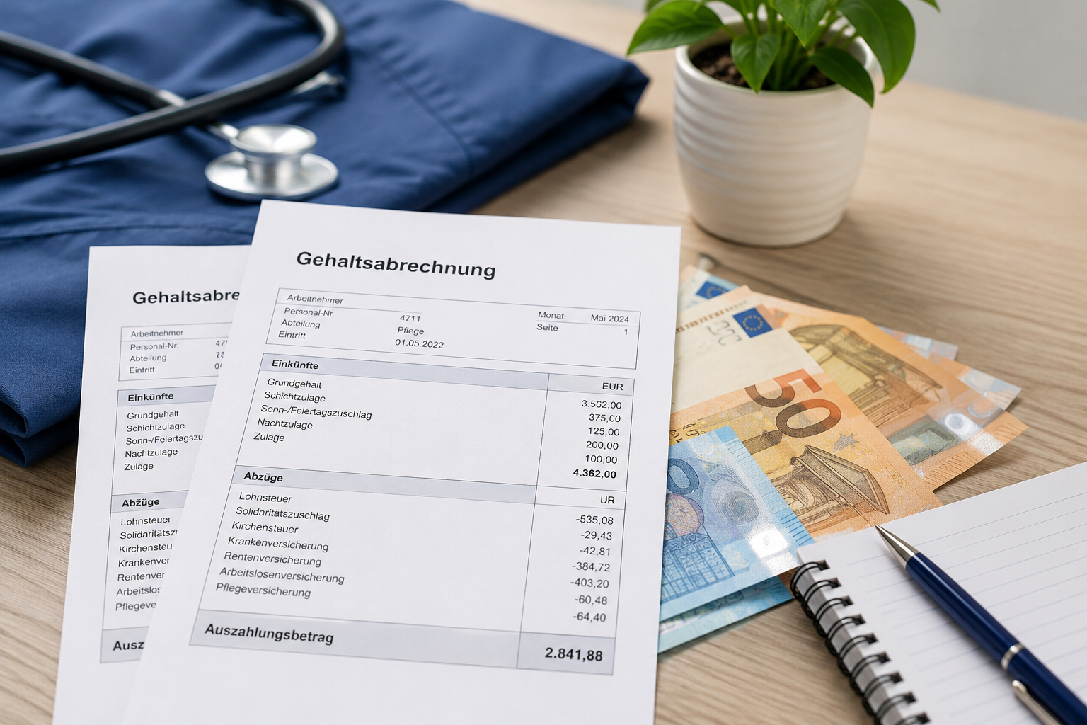 Trabalhar como enfermeiro na Alemanha: salário real de enfermeiros e chefia de enfermagem em 2026